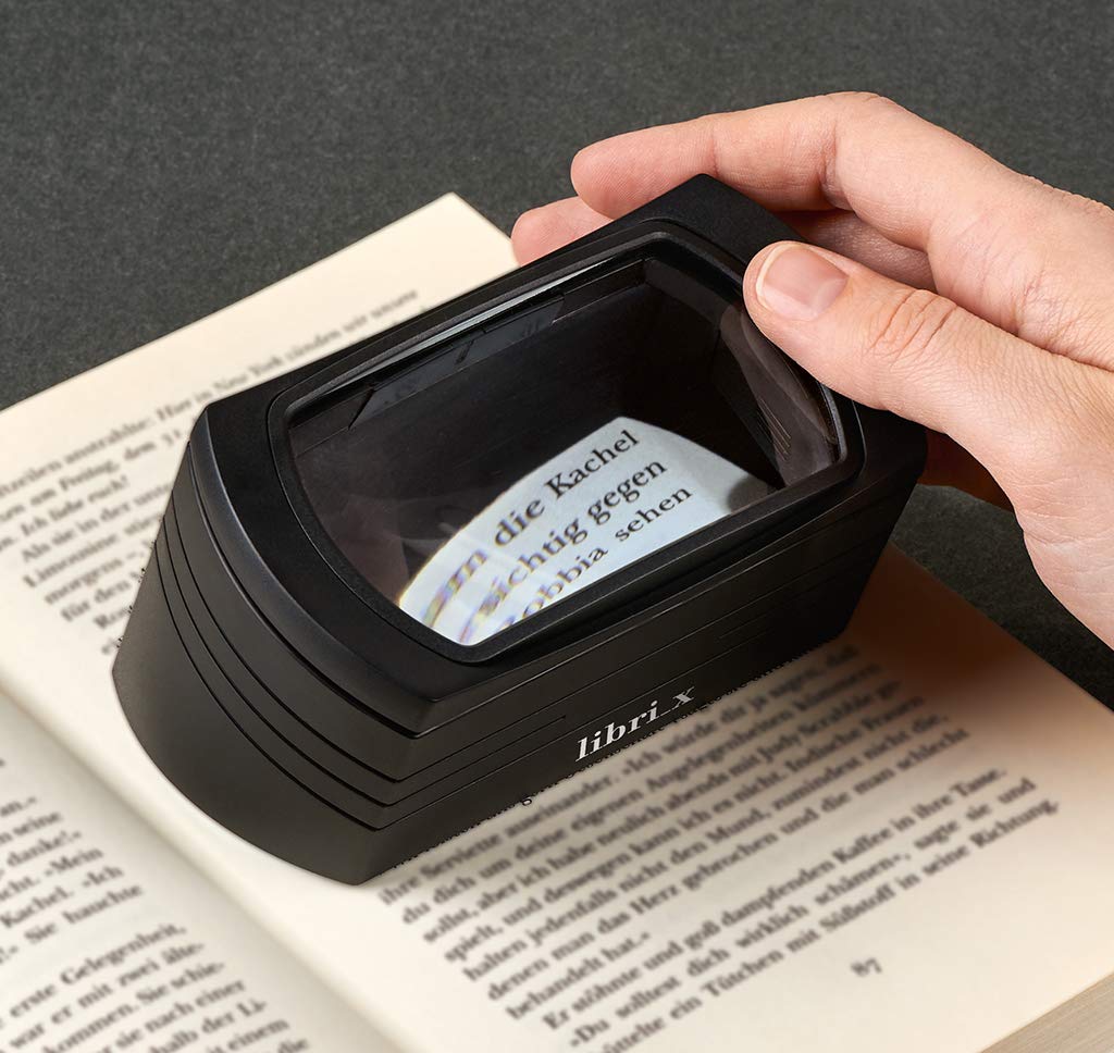 Moses libri_x LED-Standlupe | Komfortlupe mit 2,5-facher Vergrößerung | Lupe mit Licht und Standfuß, 83233