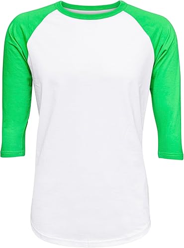 ILTEX Raglan - Camiseta de manga raglán 34 para béisbol, unisex (más de 30 colores)