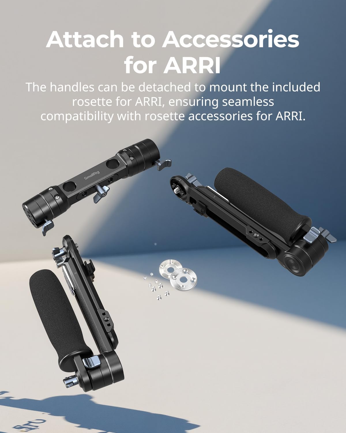 SMALLRIG Support d'épaule à Double Poignée pour Tiges LWS de 15 mm, Support d'Epaule Rotatif d'un Seul Geste pour Appareil Photo - 5205