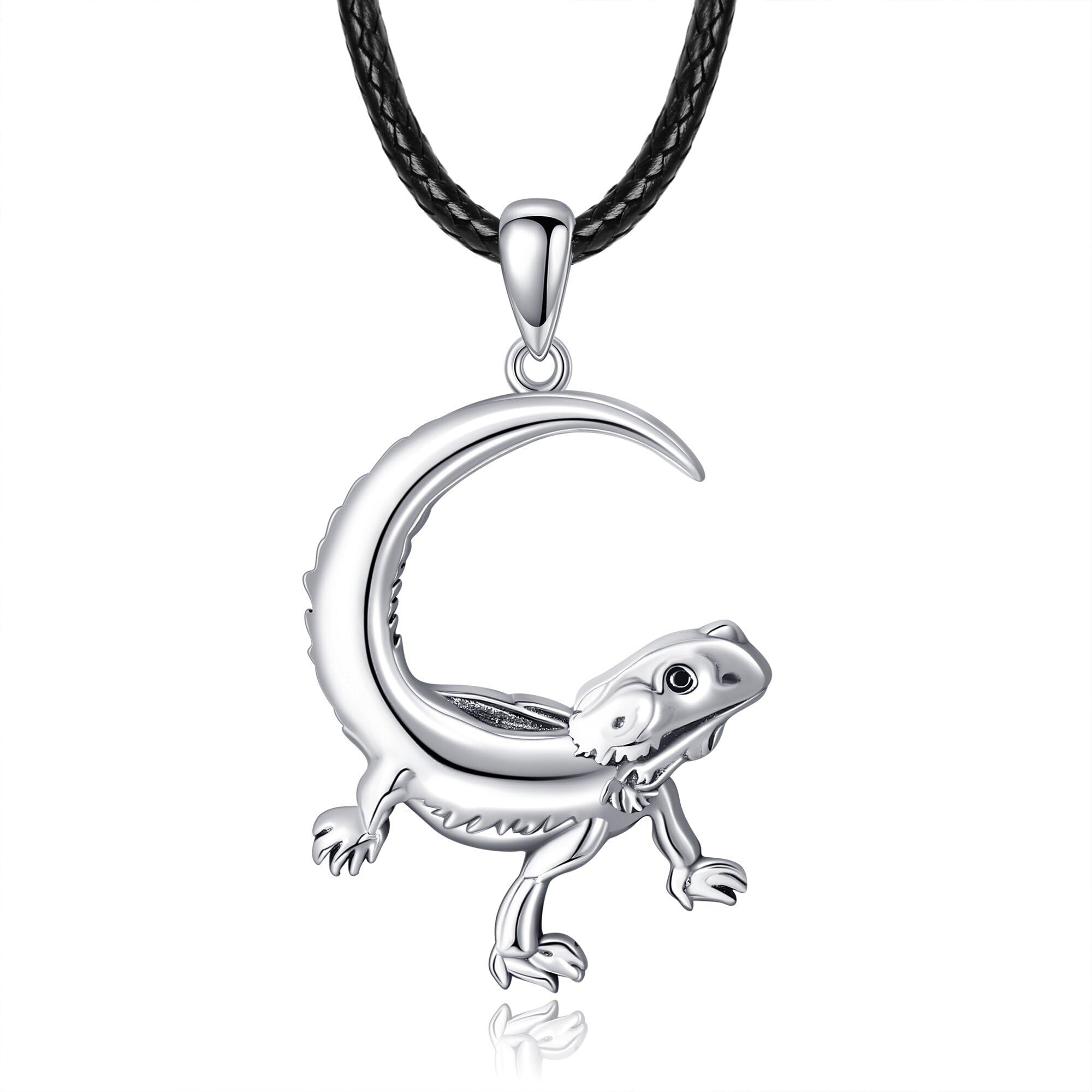 HUKKUN Schwarzes Pferd Halskette Sterling Silber Pferd Schmu