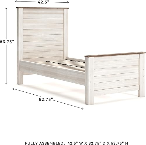 Miniatura 30 de Ashley Furniture Signature Design - Cabecero de panel completo Willowton – Estilo Contemporáneo – Tamaño Queen - Color Blanco.