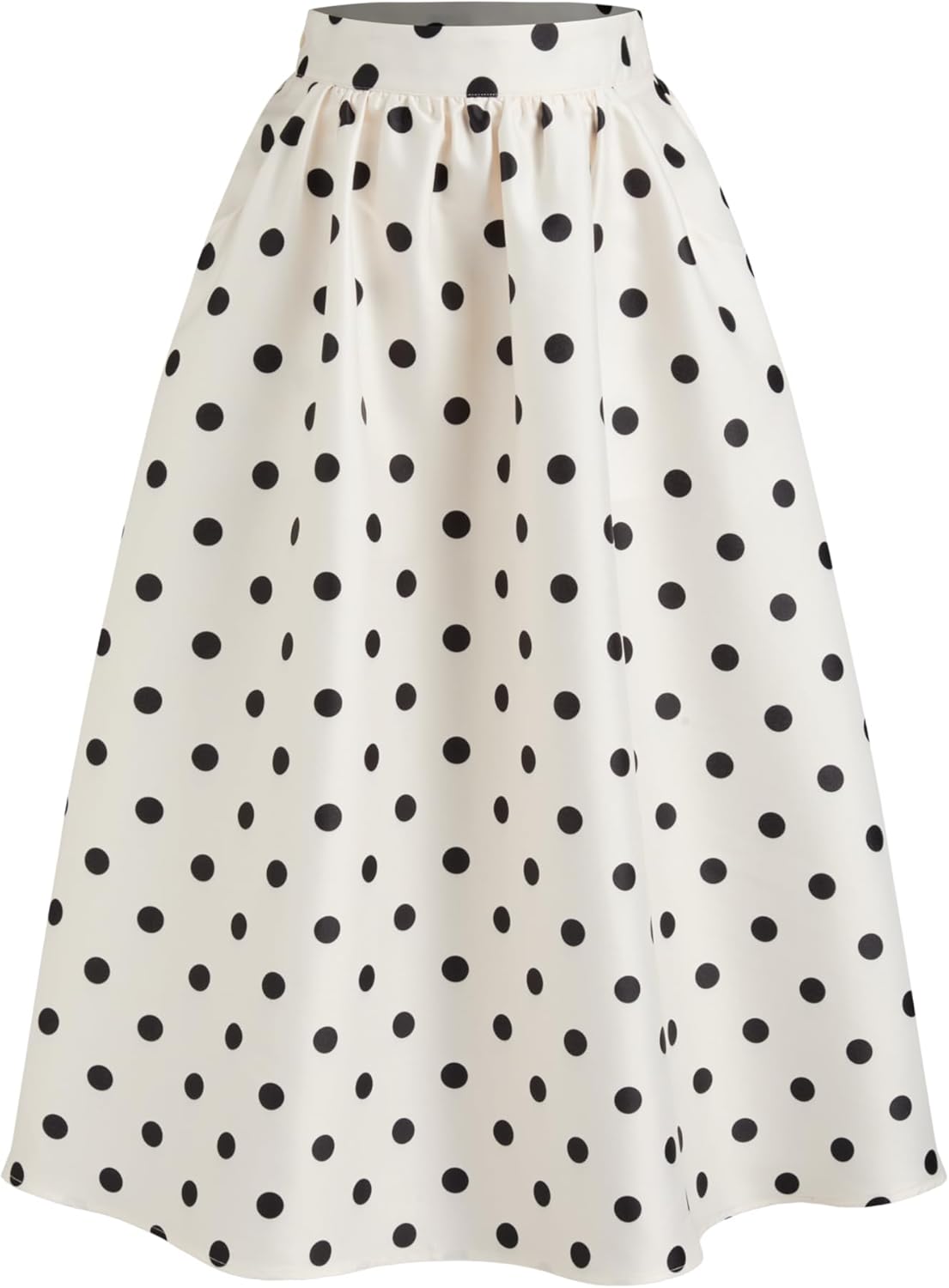 CIDER Skirts for Women Polka Dot Ruffle Maxi Skirt Mid Waist A Line Pocket Elegant Casual Skirts Flowy Long Skirt