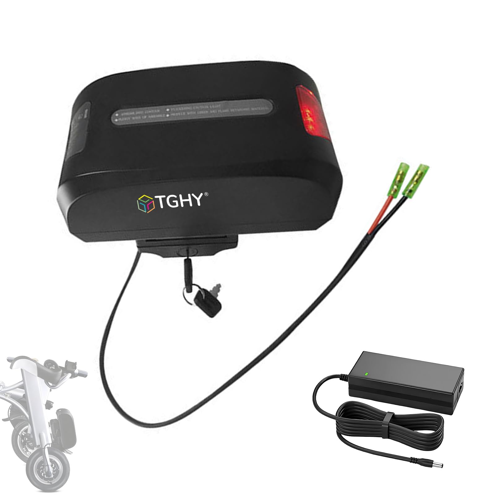 TGHY Wheelchair Head Battery 24V 36V Folding Wheelchair lithium Battery 10Ah 12Ah 14Ah 15Ah Replacement Batteries with Charger,36V12Ah