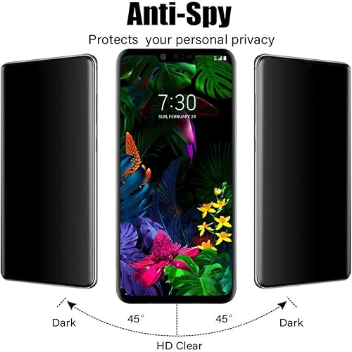Miniatura 3 de VIESUP Protector de pantalla de vidrio templado para LG G8 ThinQ  2 unidades Protector de pantalla de vidrio templado antiespía para LG G8 THINQ