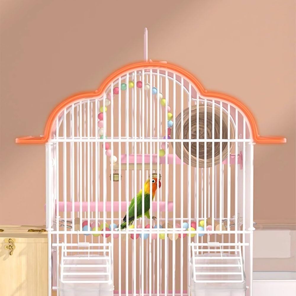 Jaula para pájaros, Jaula para Loros, casa para pájaros, Villa, cajón, chasis, Puertos de expansión, asa, cacatúas, periquitos, gorriones de Java, Jaula de Viaje para pájaros (Rosa, pequeña)