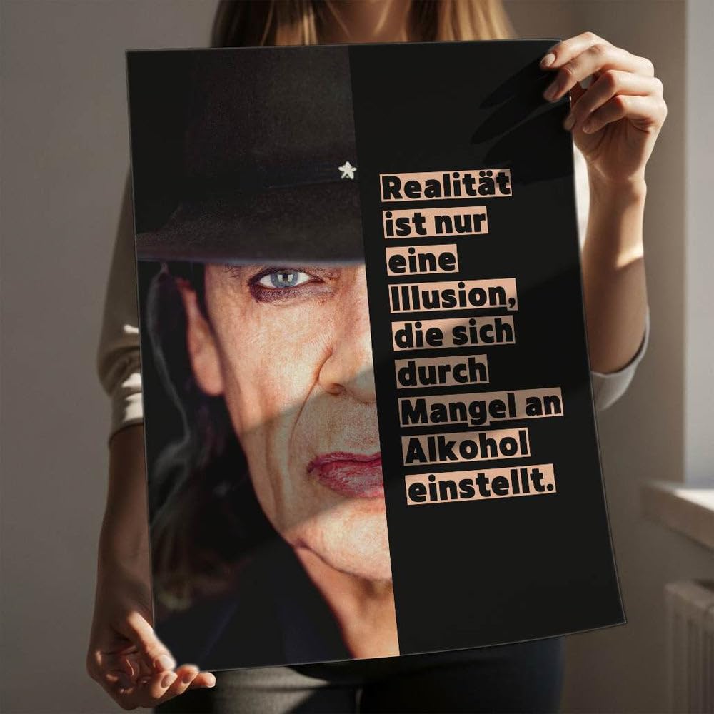 CANVEO Udo Lindenberg Bild Poster Leinwand, Geschenk Musik Kunstdruck, Rockmusik Deutschrock Rocklegende Wandbild, Spruch Zitat Musiklegende, Musikliebhaber Fanartikel