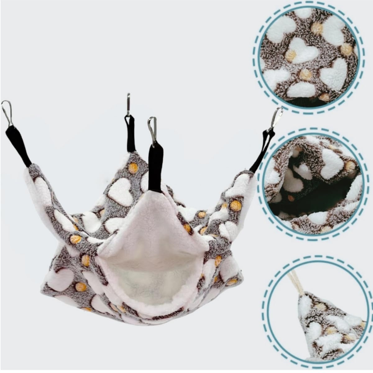 Hamac pour Animaux de Compagnie,Hamac pour Petit Animal,Sac de Couchage pour Hamster,lit chaud pour l'hiver,pour Furet Hamster Chinchilla de cobaye,Rat,hamac de Luxe