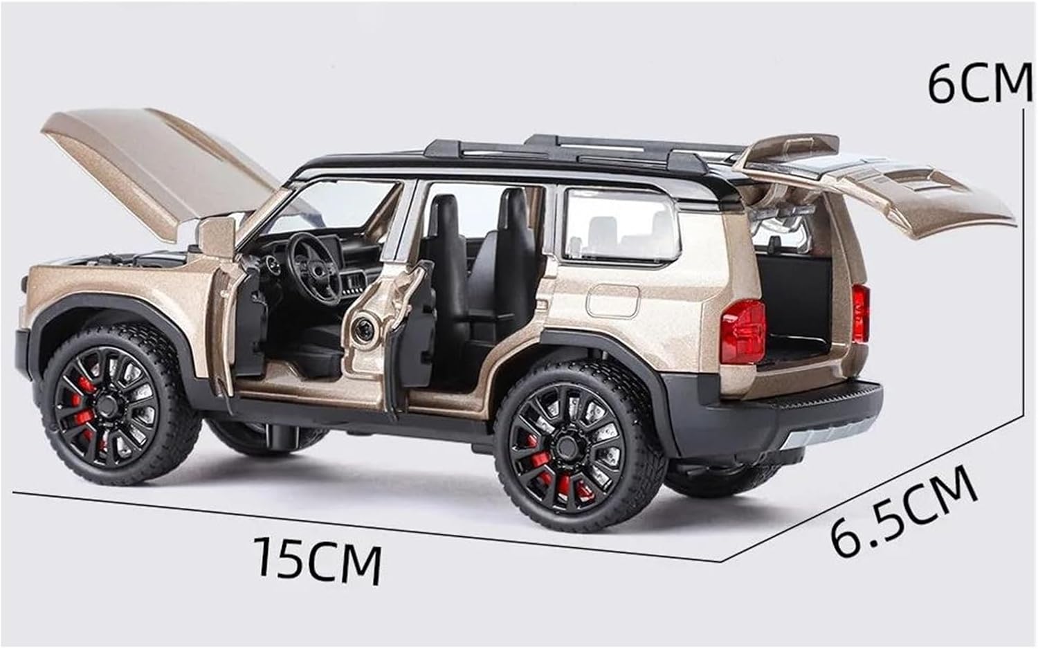 Scale Car Model 1:32 Land Cruiser Prado SUV 2024 Alloy Die-cast Metal Vehicle Model for Display (Gold)