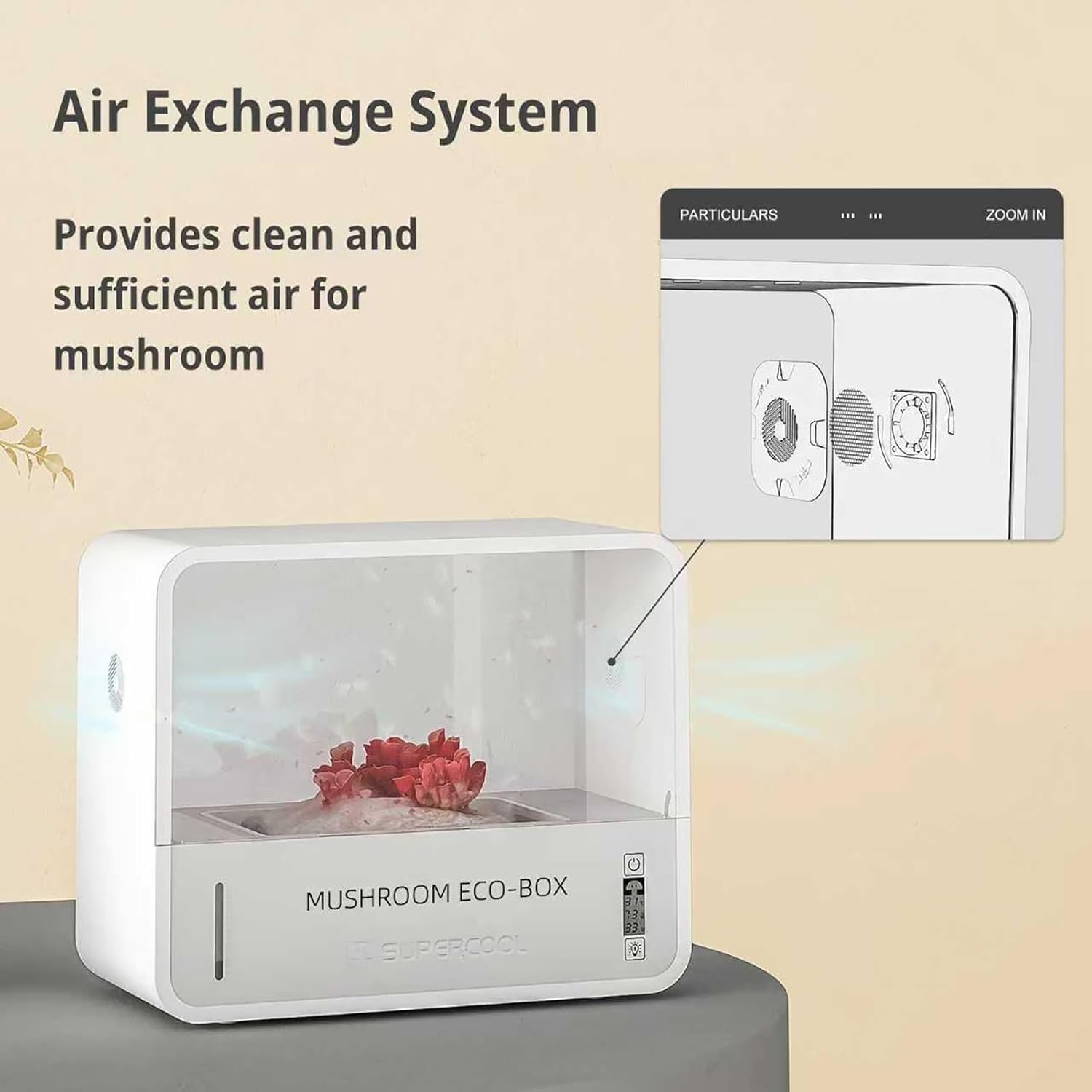 Indoor Mushroom Grow Tent Kit, Automated Humidity Control, LED Light, Fresh Air System & Still Air Box, Fits Oyster/Lions Mane, Ideal Gardening Gift