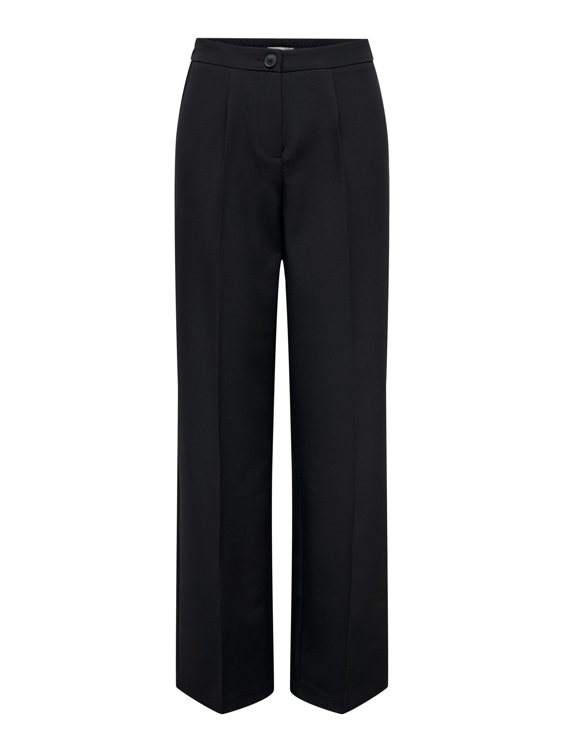 ONLY Women's Onlkira-Mellie Hw Wide Pant PNT Noos Trousers, Black, M / 32L