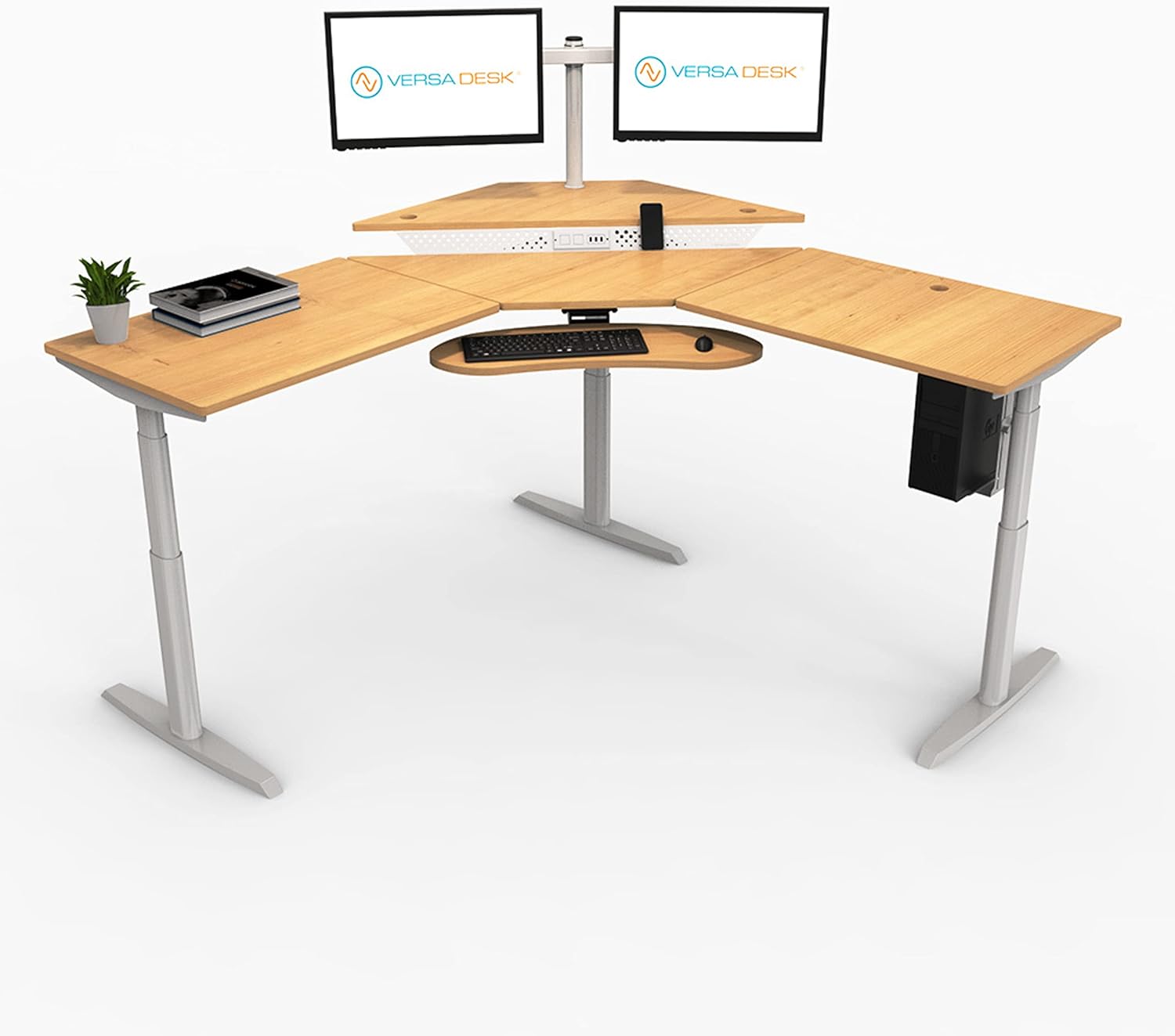VERSATABLES Powerlift 60 x 72 Inches LShaped Standing Desk