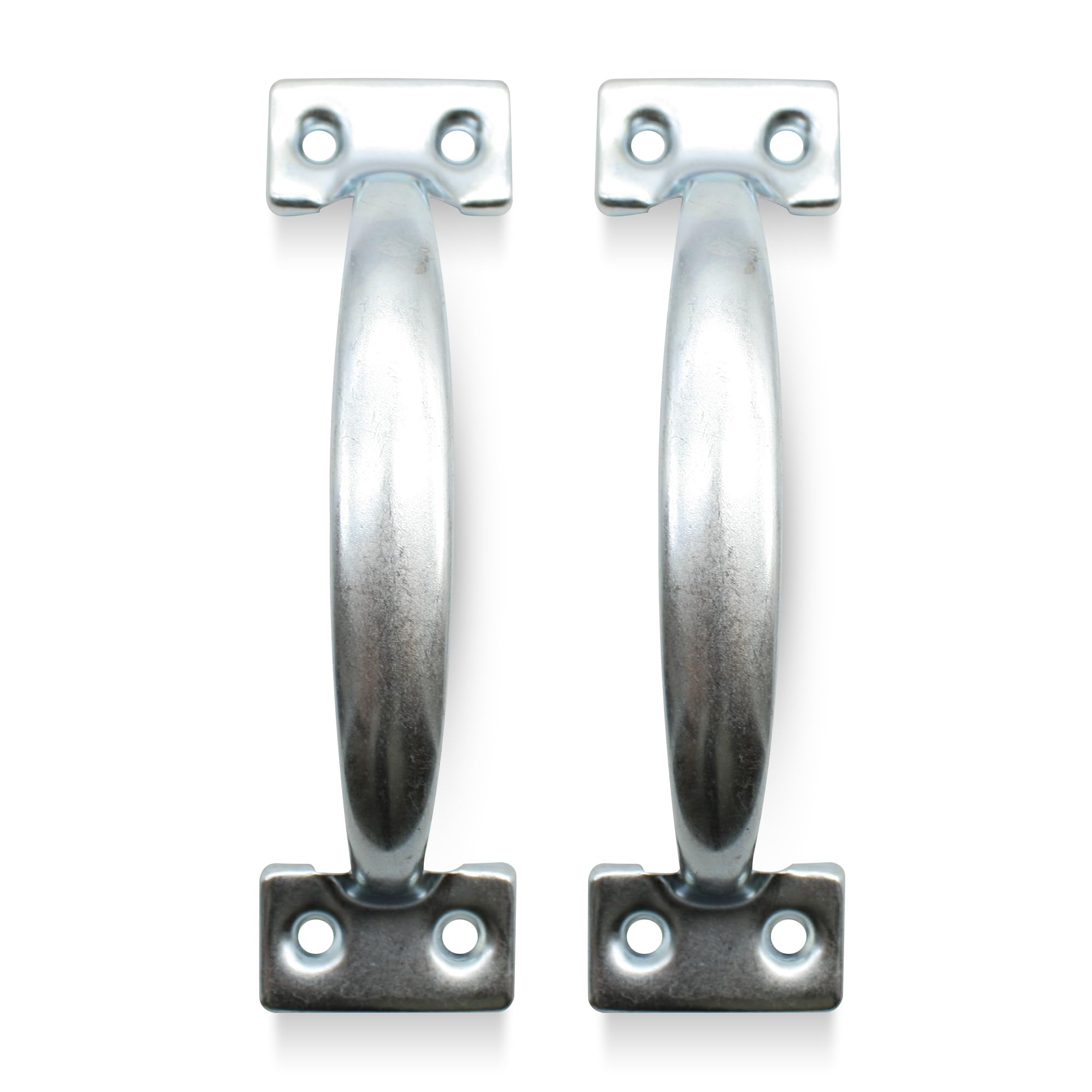 DOJA Barcelona | Grey Door Handles | Pack 2 | Handles | 140 x 39 x 1.3 mm | Zinc Galvanised | Door Handle | for Drawer Handle, Kitchen Handle, Cabinet Handle, Furniture Handle