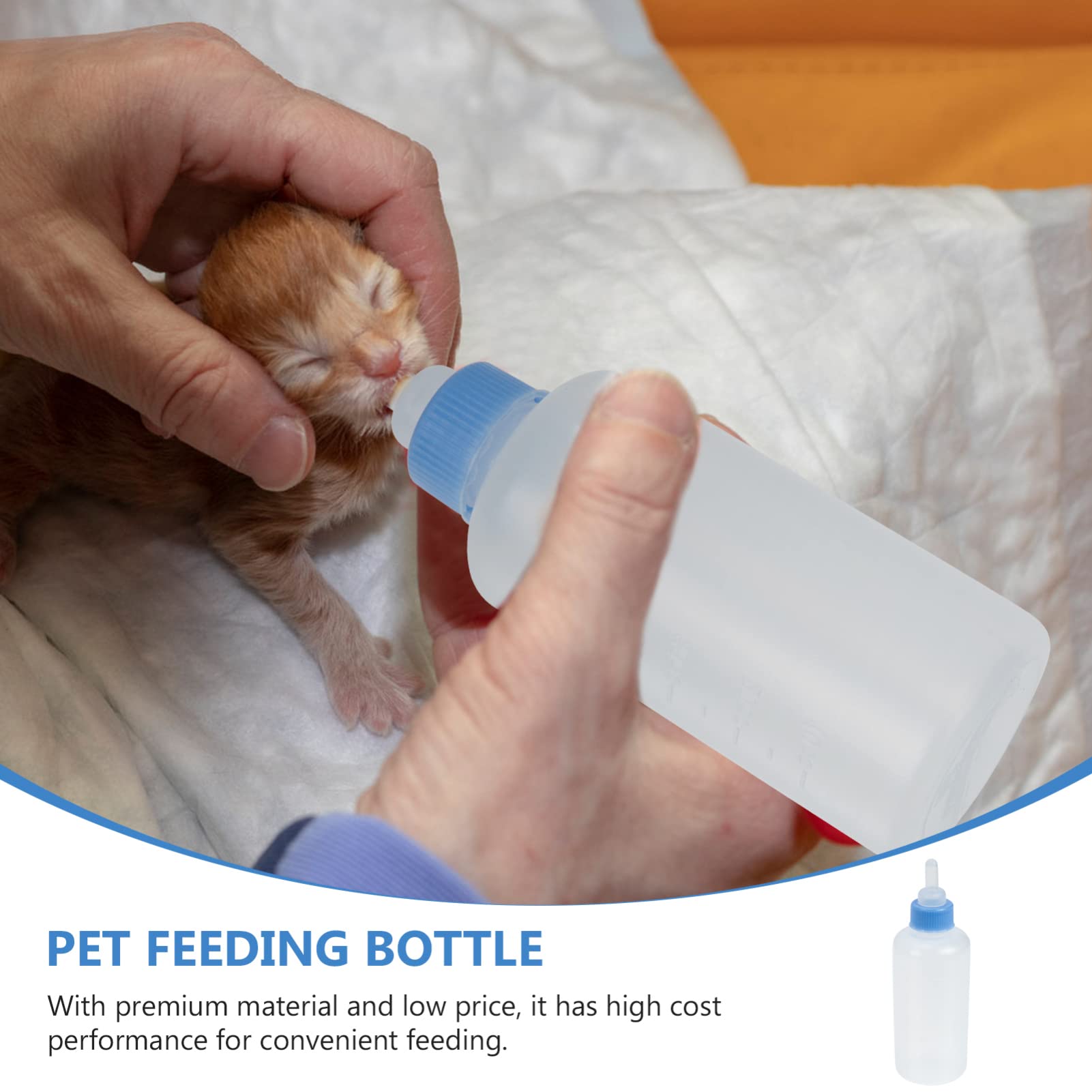 COLLBATH 3Pcs Pet Nursing Feeders Durable Cat Feeding Bottles with Scale Convenient for Kittens and Puppies Leak Design Easy to Carry and Use for Newborn Pets