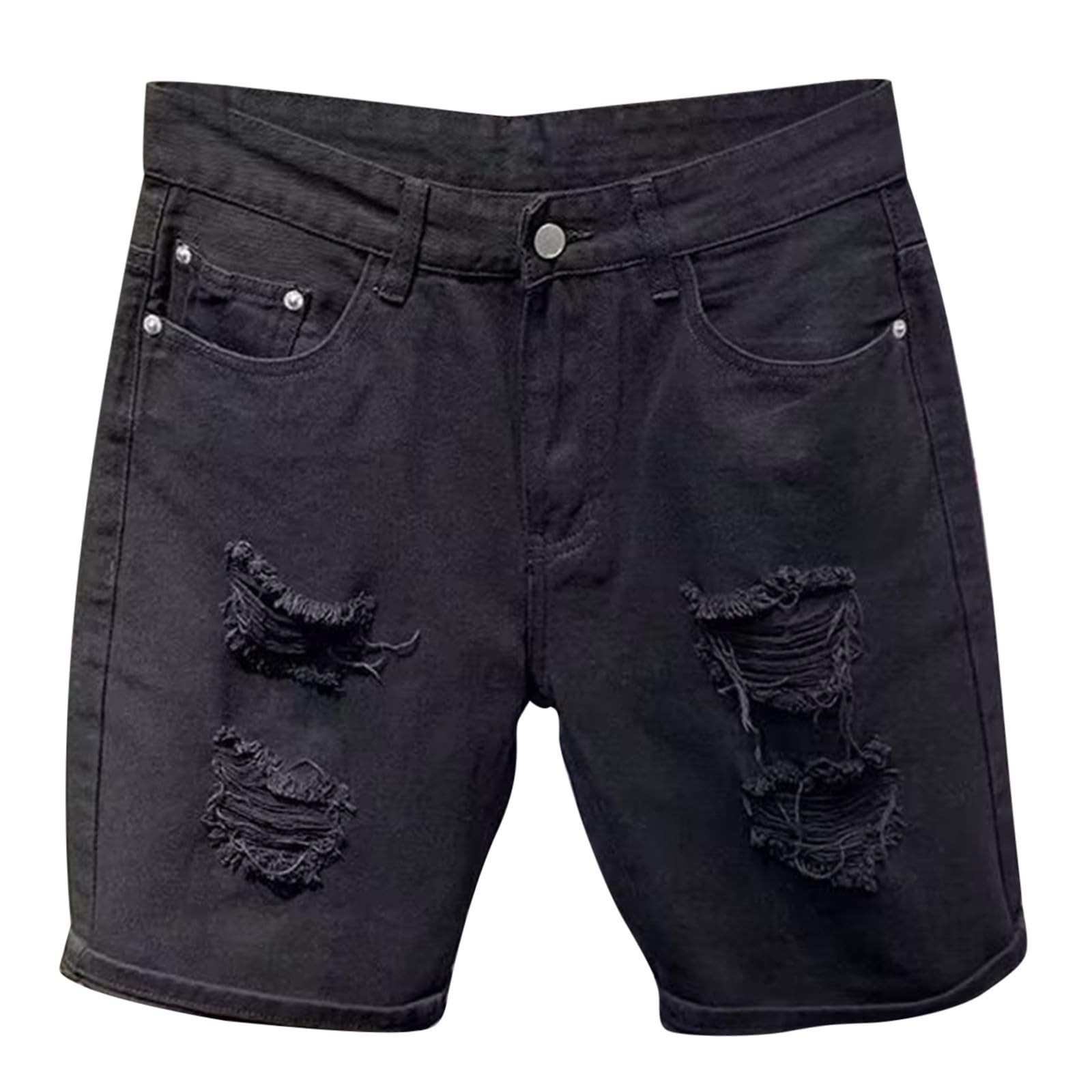 Pantalones cortos vaqueros bermudas hombre para vestir casual con multibolsillos cómodos