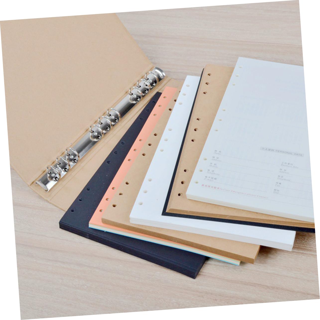 Quaderno Raccoglitore 3 Pezzi in Carta Kraft e Ferro, Copertina | Festa Scuola Decor, Foderina per Quaderni, Copertine per Quaderni, Uso Ufficio e Studenti
