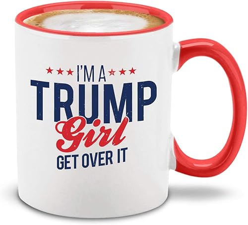 shop4ever I'm A Trump Girl Get Over It Stars - Taza de café de cerámica con mango rojo