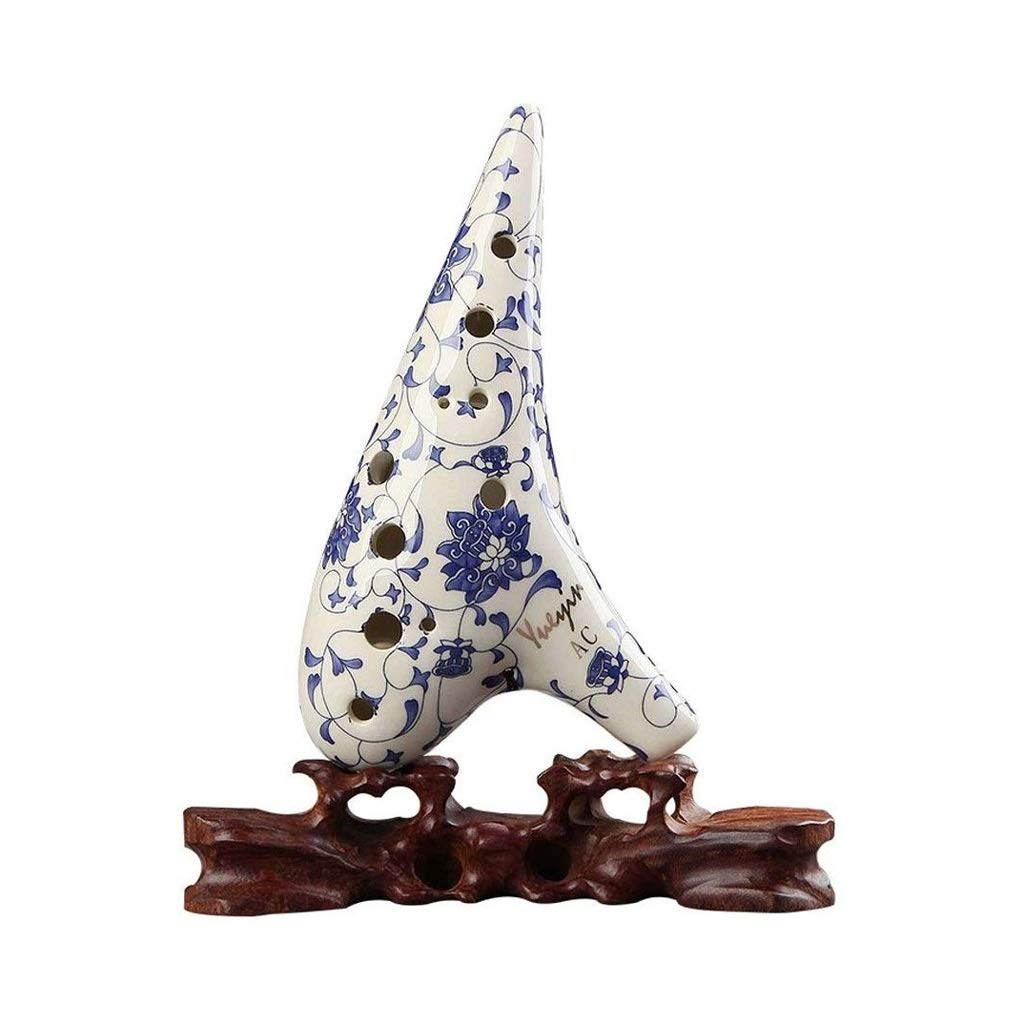 HCZKIUJY 12 Hole Alto C Smoked Straw Fire Ocarina a Fantastic Ocarina for Performance Special Designed Ocarina 12-hole Mid-tone C Professional Playing Blue And White