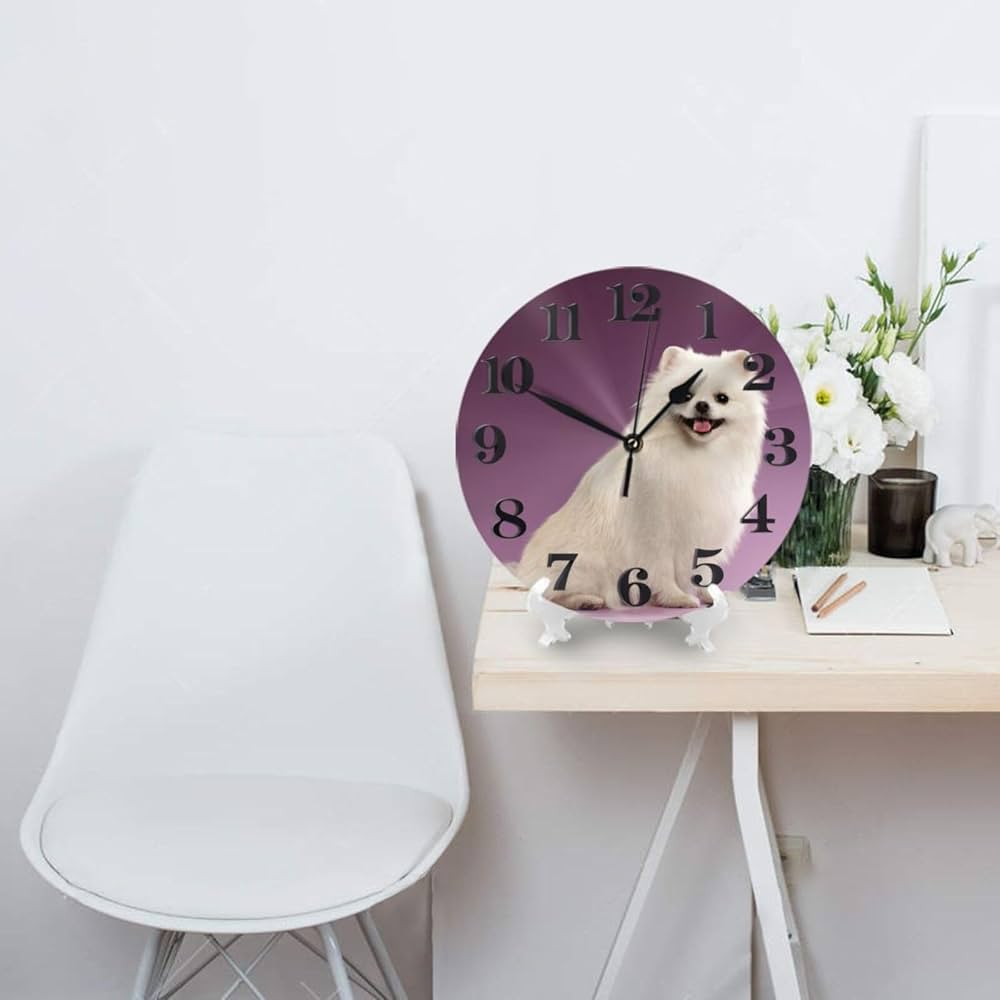 しっぽがフリフリするポメラニアン掛け時計 ふりふりしっぽ 木の壁掛け時計 コロ犬 - GMOKUTO'S GALLERY