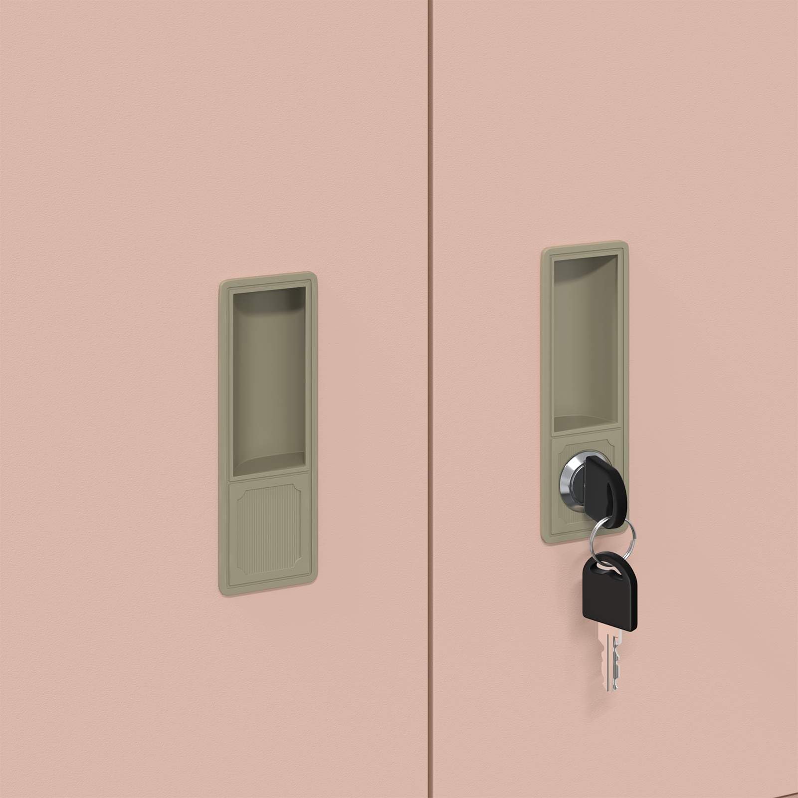Industriemöbel Aktenschrank Aufbewahrungsschrank Rosa 60 x 40 x 40 cm Stahl Büroorganisation Stahlkonstruktion mit abschließbaren Türen für effiziente Lagerung