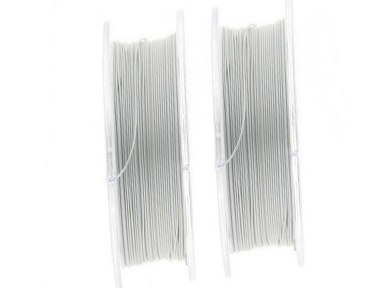 Filo per gioielli rivestito in acciaio inossidabile, filo di rame, 0,5mm, rotolo da 100m di colore argento chiaro per creare gioielli con perline e accessori di Creative-Beads