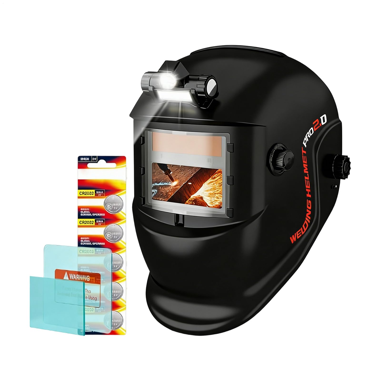 Casque de soudure automatique pour éviter la fatigue oculaire avec écran facial réglable