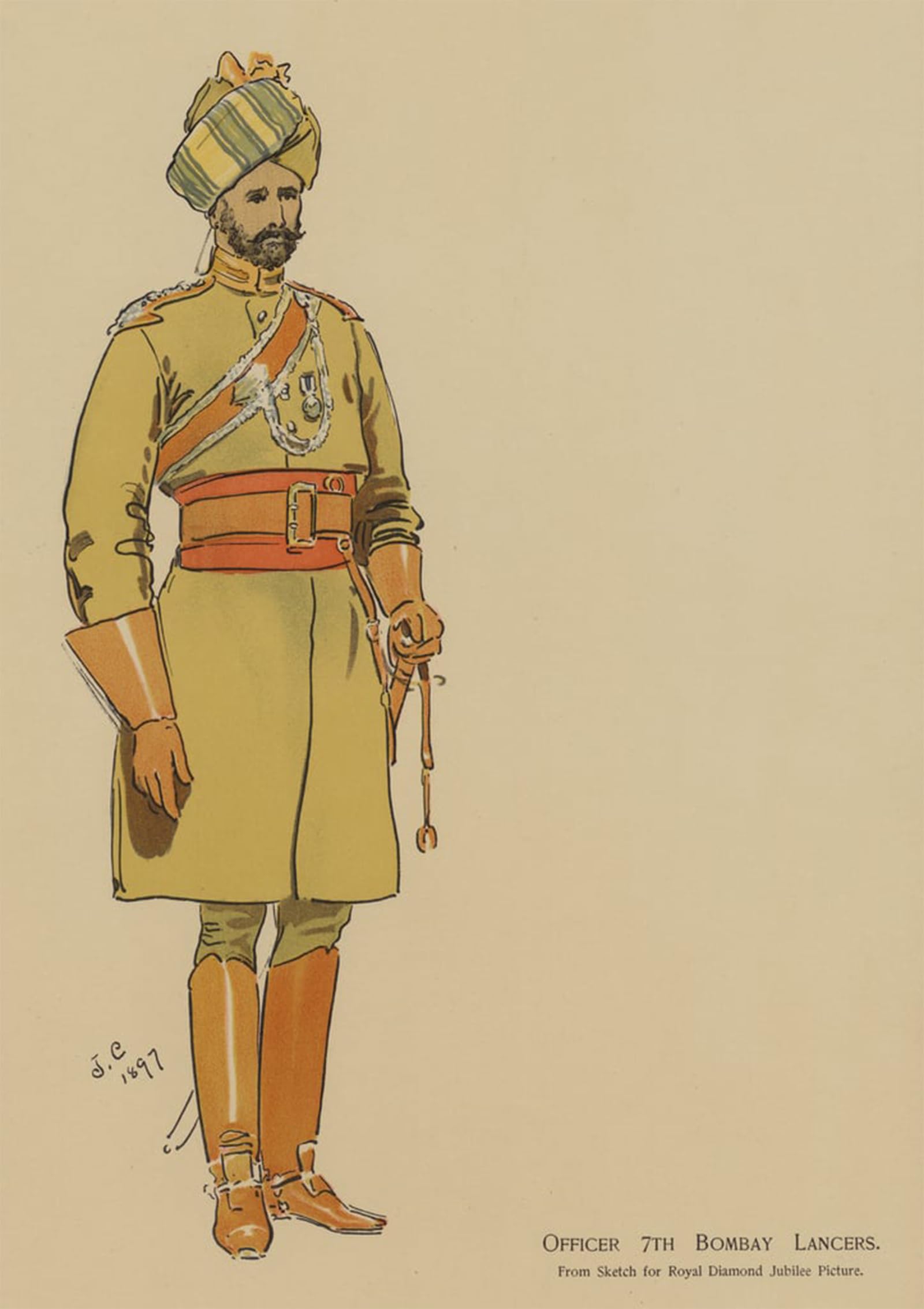 POSTERIIk Famous Modern Artwork Art Mural Officer Th Bombay Lancers by John Charlton Oil Paintings Pictures for Home Decor 60x90cm