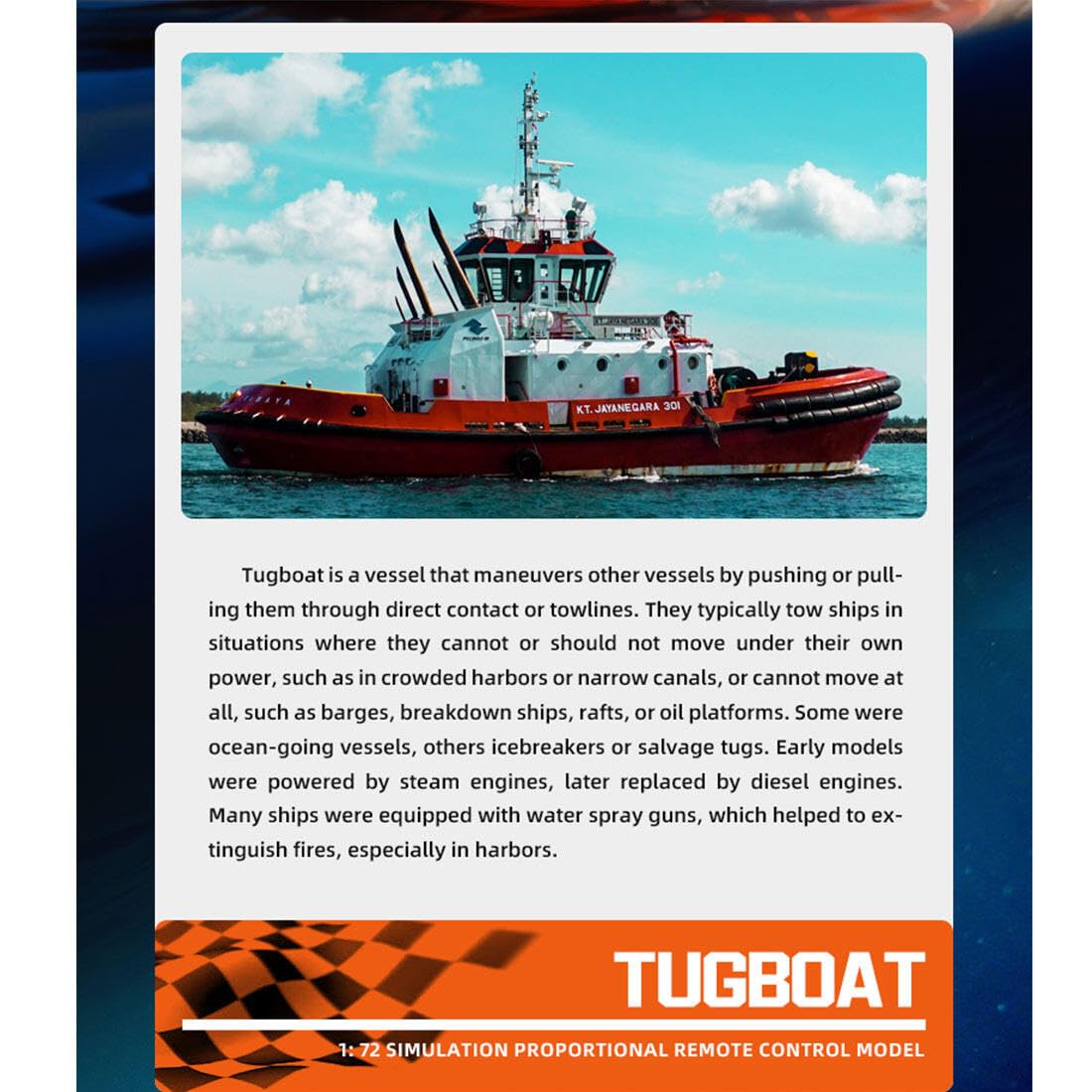 NULA Barco teledirigido turbojet 1:72, 8 km/h, rápido, impermeable, eléctrico, modelo de remolcador para piscinas, lagos, ríos, lancha rápida, regalo para adultos y adolescentes
