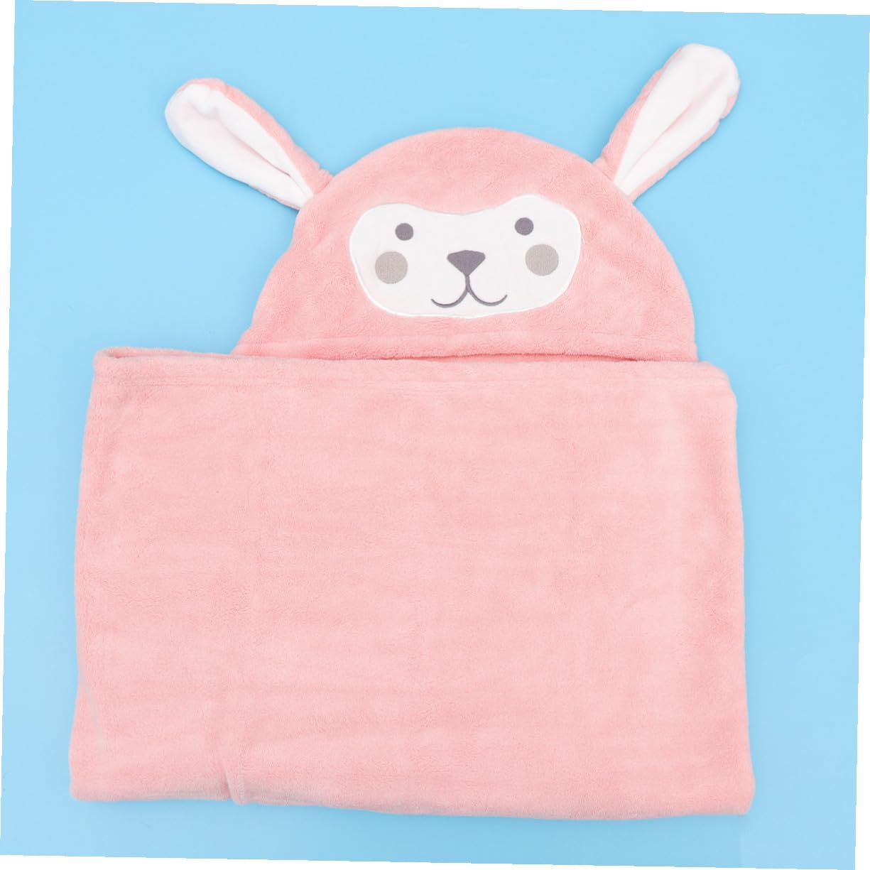 TOYANDONA Toalla de Baño Agradable y Cálida de Coral Fleece con Capucha para Niños Diseño de Conejo Rosa Adecuada para Uso en Casa o Piscina