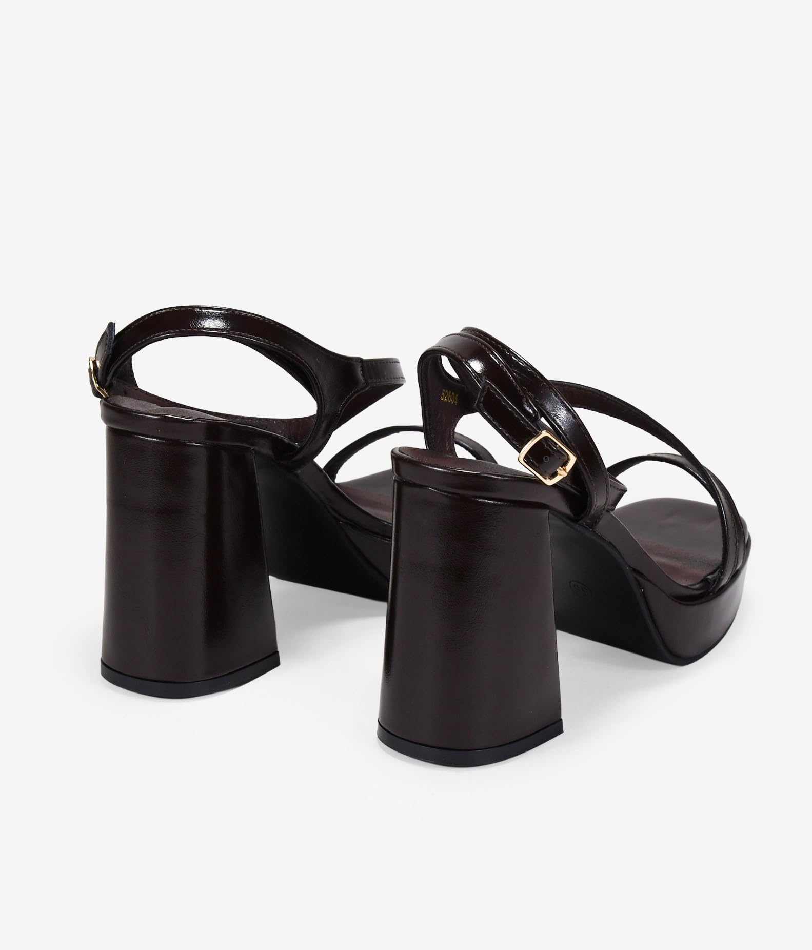 BOSANOVA Sandalias de tacón para Mujer con Dos Finas Tiras al Empeine y Suela de Plataforma con tacón Ancho. Cierre de Pulsera con Hebilla. Calzado para Mujer