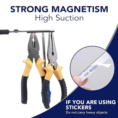 Miniatura 52 de Mikede - Imanes de tierras raras - Paquete de 10 potentes imanes de neodimio en barra negros con adhesivo doble cara, para garaje, cocina, ciencia