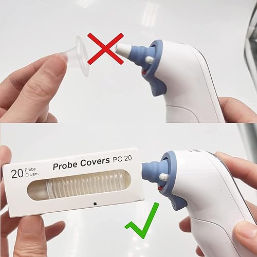 Miniatura 6 de Paquete de 200 fundas para sondas de termómetro de oído tapas de recambio de filtros de lente para todos los modelos de termómetro Braun termómetros