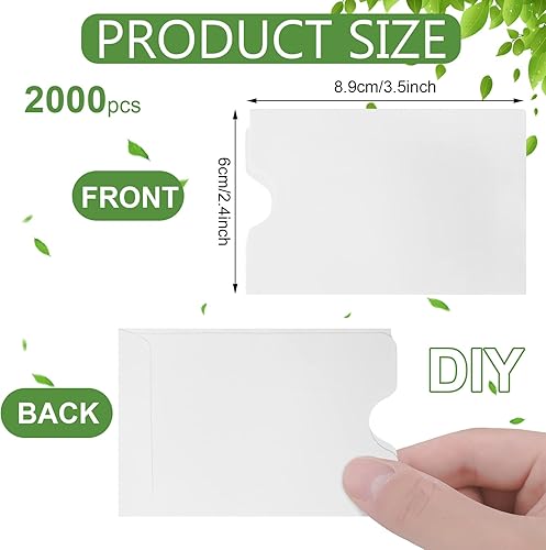Vista 2 de Thenshop 2000 fundas para tarjetas de crédito, soporte para llaves de hotel, sobres de regalo en blanco, fundas para tarjetas de regalo imprimibles
