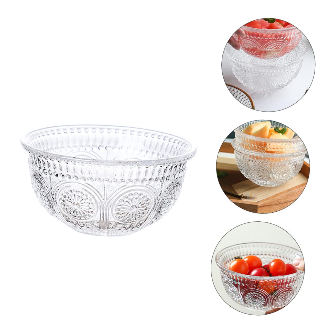 WAYUTO Salatschüssel Transparent Mit Goldrand – 750 Ml, Kristallglas, Gewellter Rand | Elegant Für Buffet & Tisch