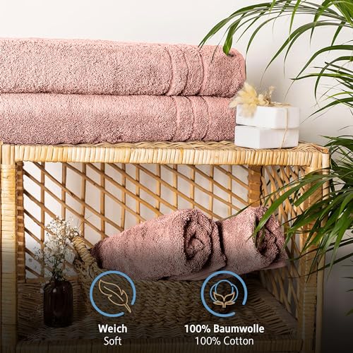 Komfortec 2er Saunatuch Set 70x200 cm aus 100% Baumwolle, XXL-Saunatücher, Sauna Handtuch, Weich, Groß, Frottee, Schnelltrocknend… – Ansicht 2