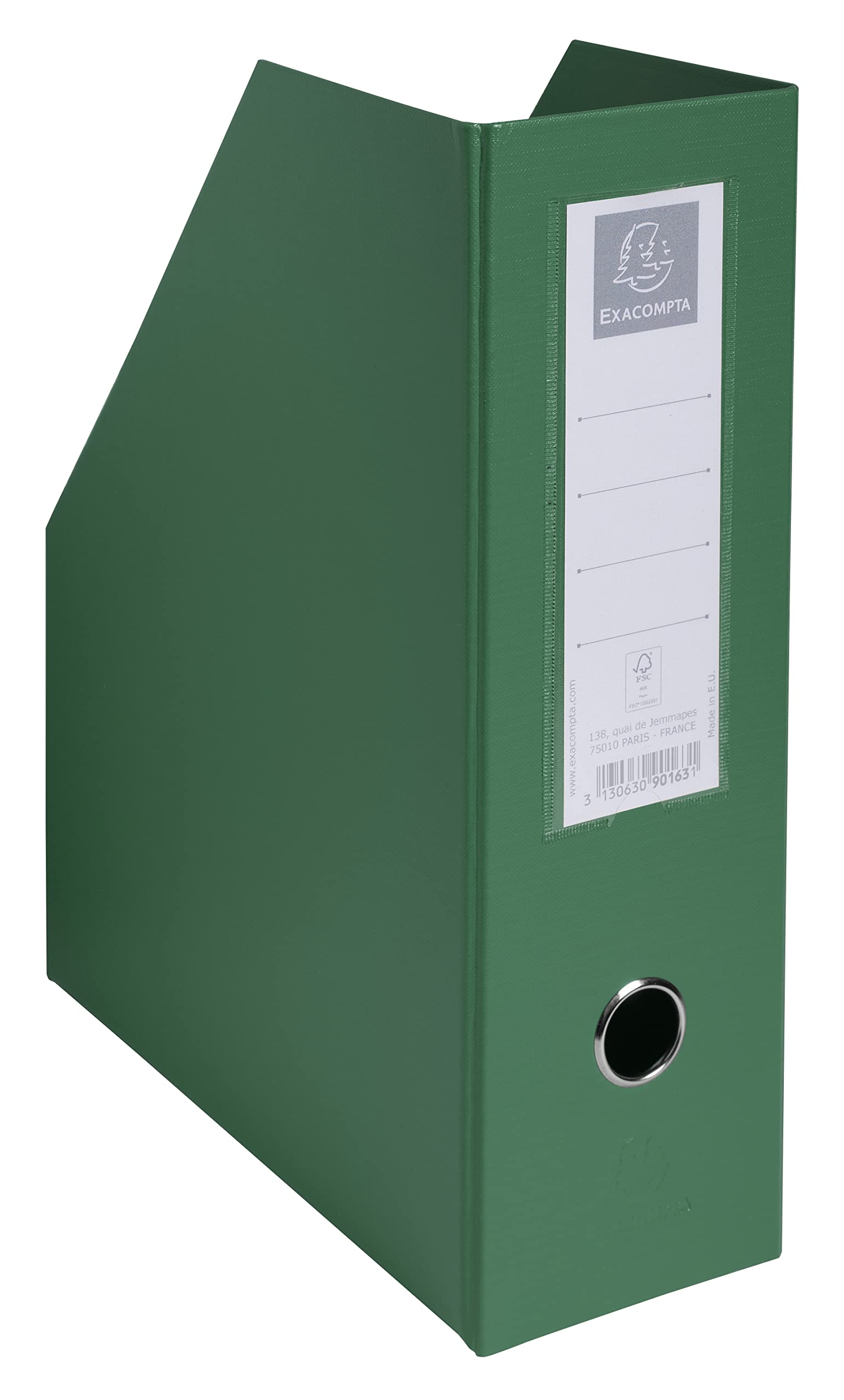Exacompta - Rif. 90163E - Cartone da 10 portariviste in cartone extra rigido rivestito in plastica consegnati smontato, dorso 10 cm, dimensioni 25 x 31 cm, per formato A4, verde scuro