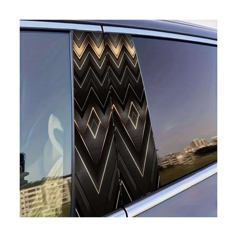 Body Parts 2pcs Car B-Pillar Sticker Chevron Pattern Glossy Material Protective Film