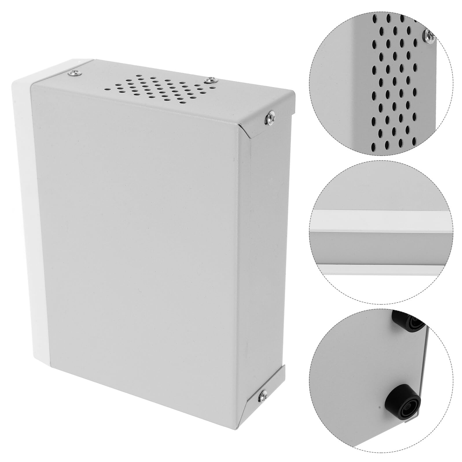 KOMBIUDA Scatola di Progetto in Metallo 50X150X120Mm Frontale e Posteriore Grigio Contenitore per Elettronica Custodia Elettrica Esterna per Installazioni e Progetti Elettronici