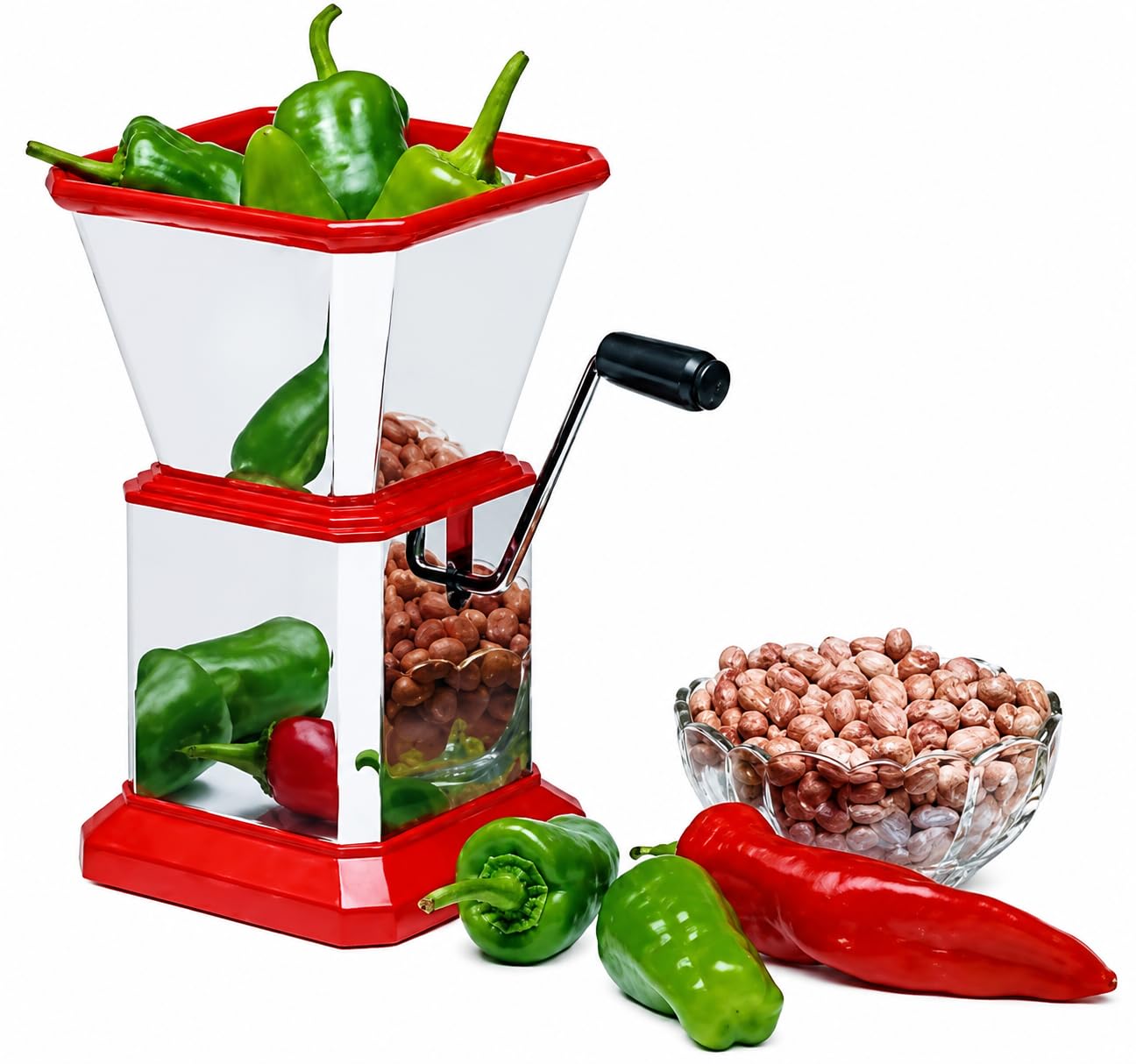 Red Manual Food Chopper - Fast & Easy Prep -1