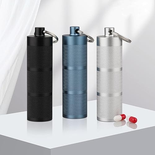 Miniatura 7 de Pastillero portátil, pastillero pequeño, soporte para pastillas, contenedor impermeable, ideal para viajes, bolsillo, bolso, plateado