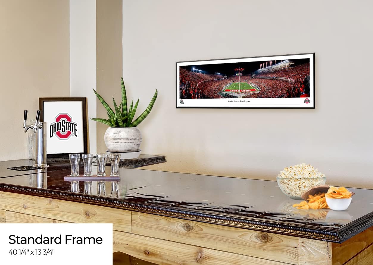 Ohio State Football, End Zone - 40.25x13.75-inch Standard Framed Print by Blakeway Panoramas