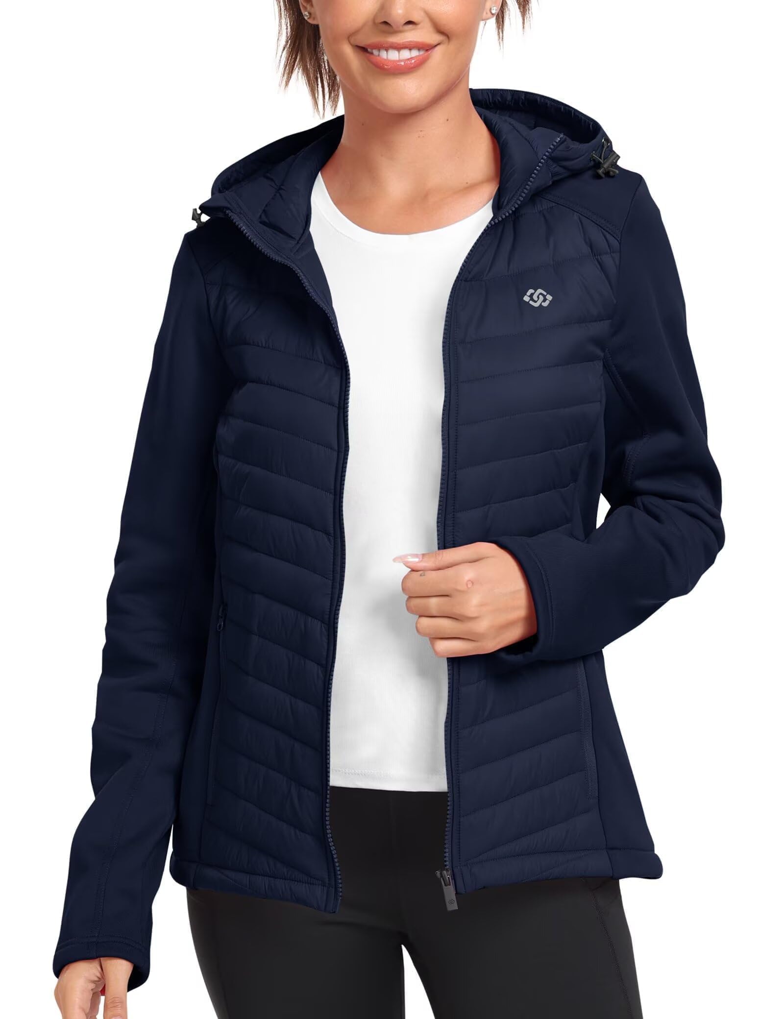 MoFiz Damen Fleecejacke Sportjacke Wanderjacke Outdoorjacke Running Winter Atmungsaktiv Jacke Hybridjacke Freizeitjacke