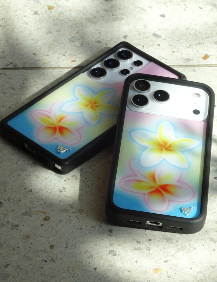 Image of Wildflower Cases - Compatible with iPhone 16 Pro Max | Protective Black Bumper, 6.5ft Drop Test Certified, Women Owned Small Business | Pastel Plumeria
