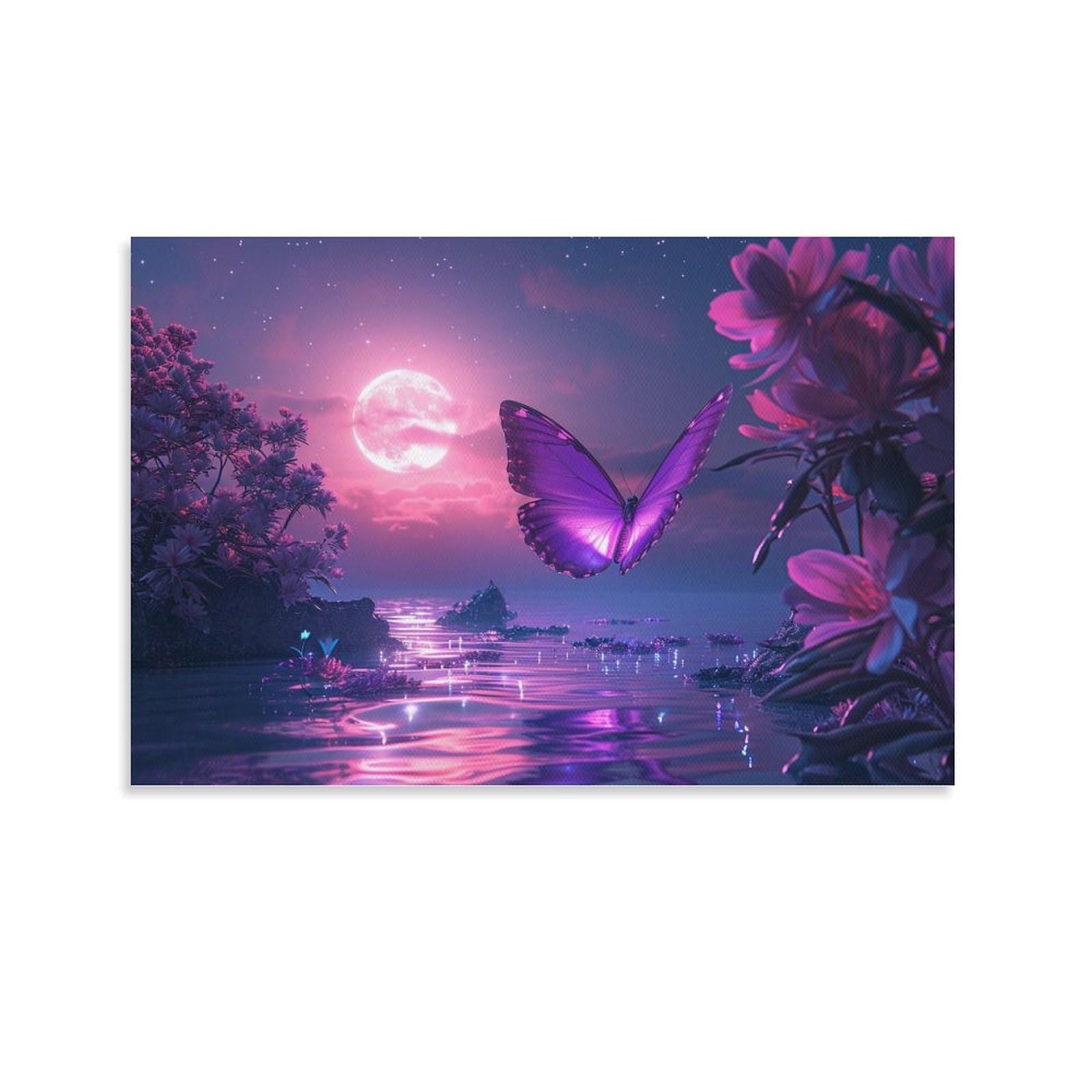 【特価商品】蝶々 ピンク アートパネル 57cm × 57cm Lサイズ 日本製 Amazon.co.jp: 絵画 夜に紫色の光の中を飛ぶ蝶インテリア 絵画 美しい