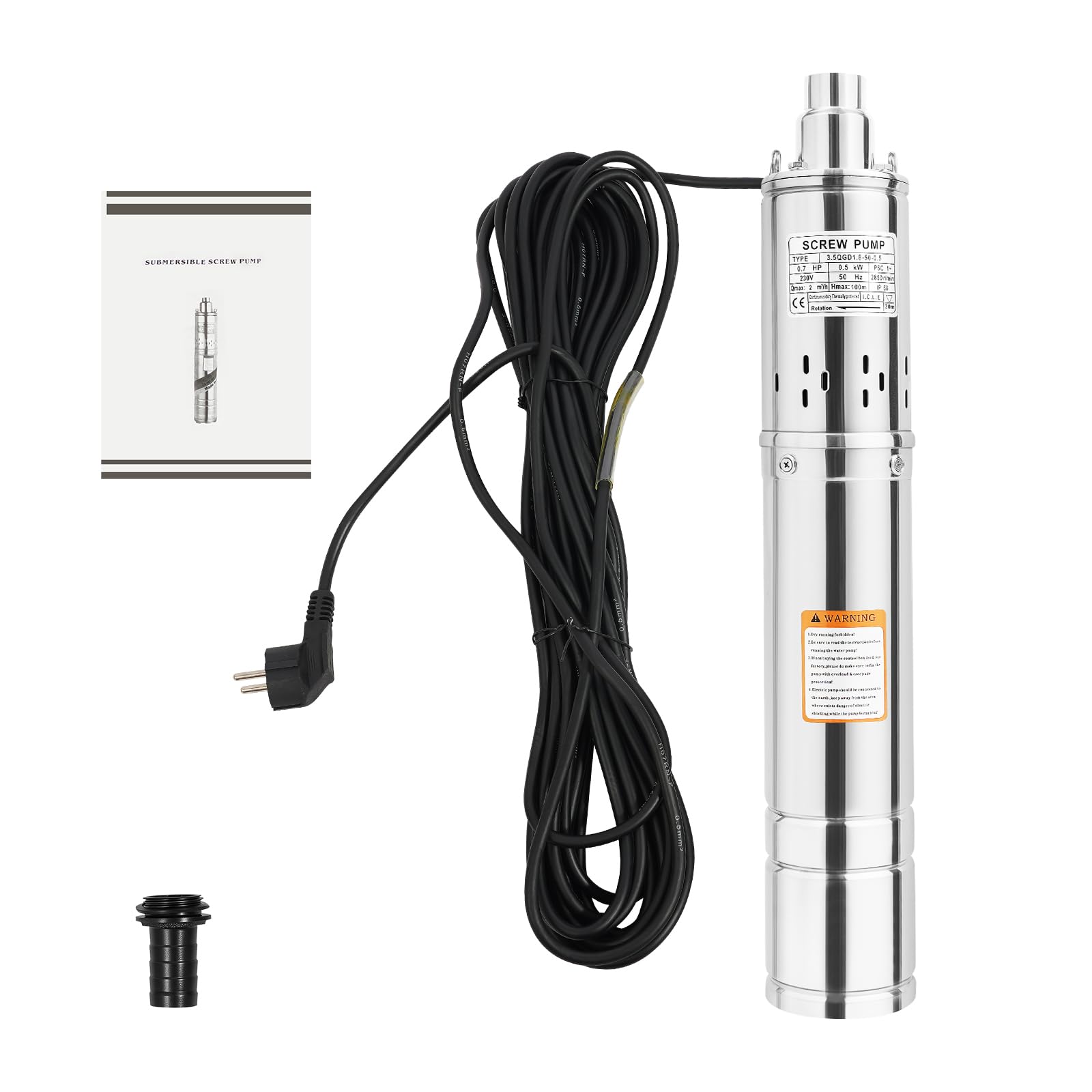 Pompa Per Fontana Profonda Ansobea 370W - 4000 L/h, Acciaio Inox, Per Pozzi E Irrigazione - Foto 4