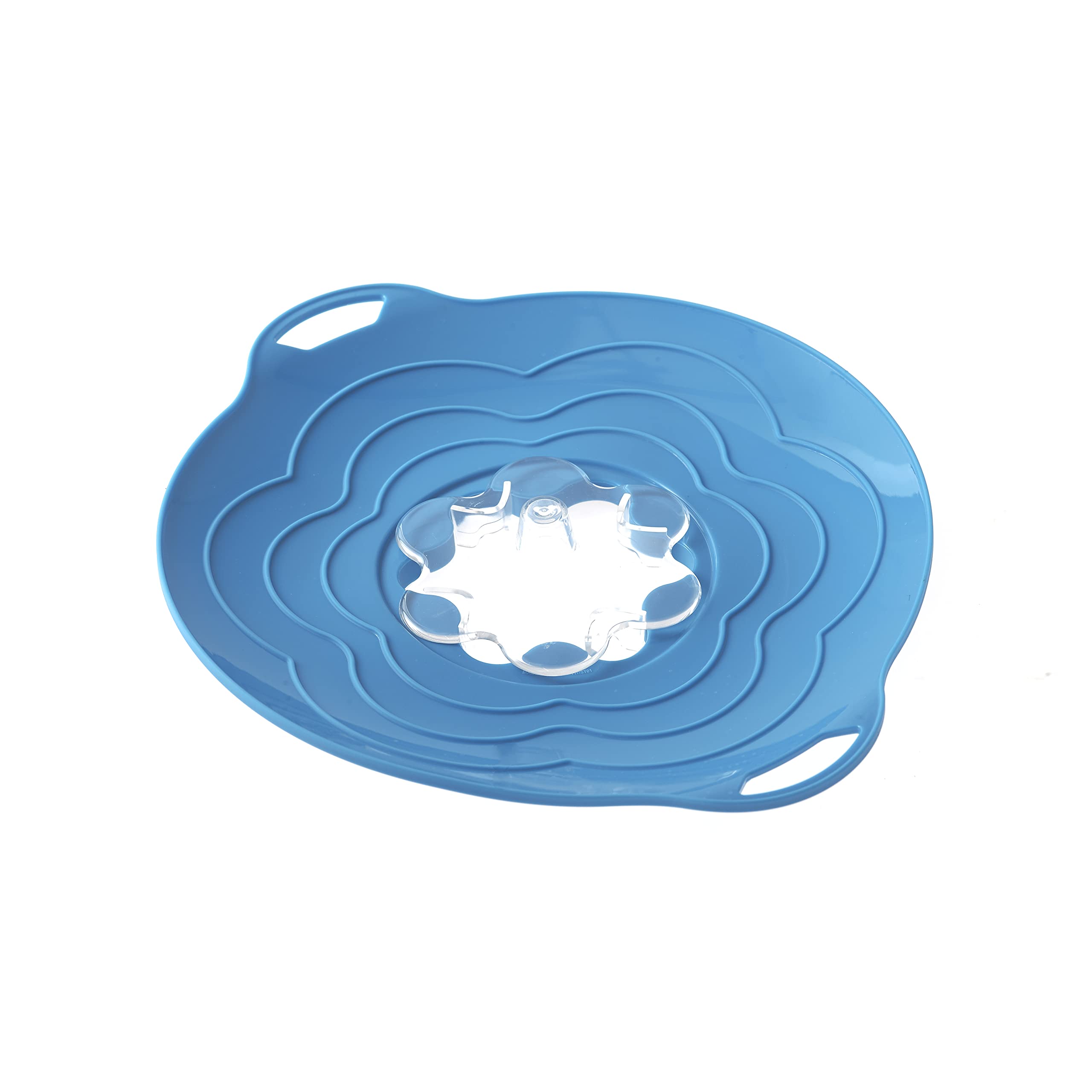 Silikomart |Coperchio in Silicone Vapo Twist con Tappo Rimovibile, Colore Azzurro, Misure Ø220 mm, Made in Italy