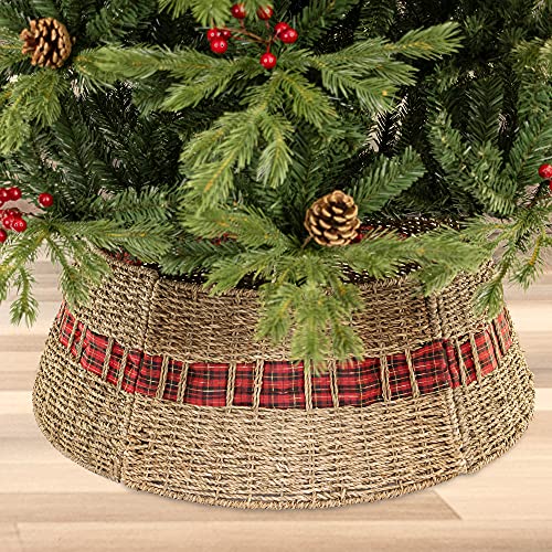 Art Beauty Christmas Tree Collar Large Rattan Wicker Skirt with Replaceable Ribbon for Christmas Tree Decorations Art Beauty Christmas Tree Collar Large Rattan Wicker Skirt with Replaceable Ribbon for Christmas Tree Decorations