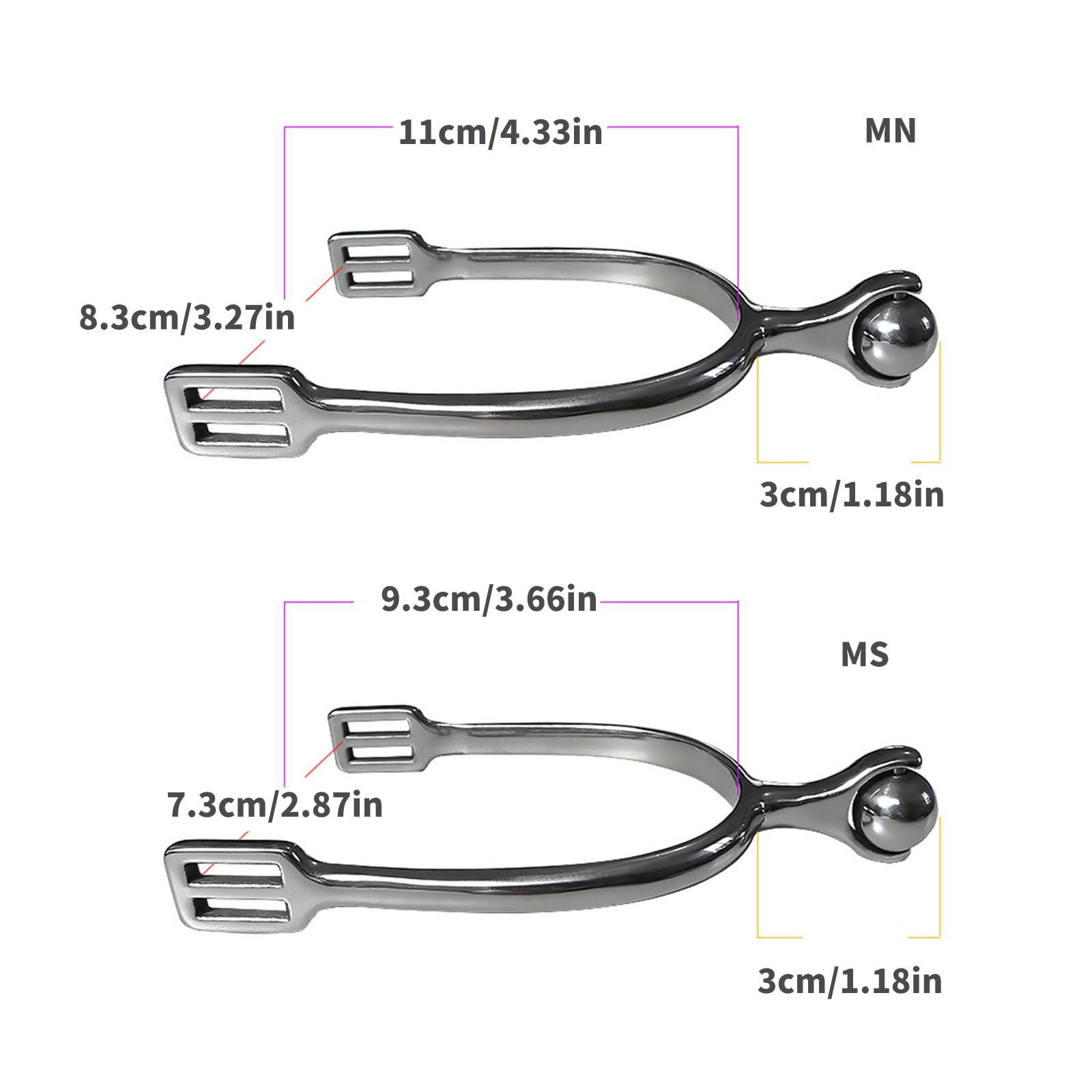 Éperon Équestre en Acier Inoxydable Haute Résistance Styles Anglais pour Équitation De Précision Accessoires De Cyclisme