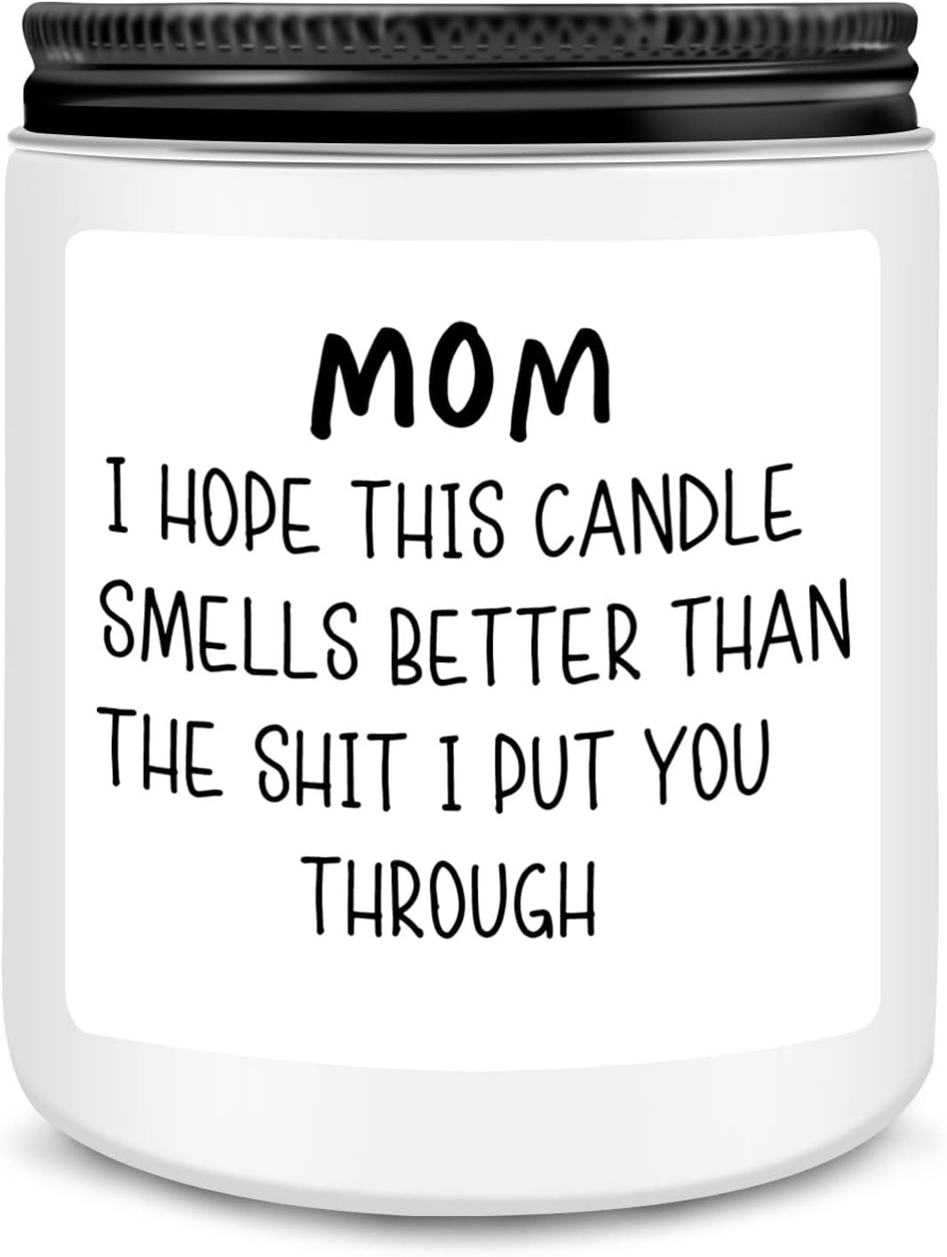 Homsolver Mothers Day Gifts from Daughter Son,Birthday Gifts for Mom, Her, Bonus Mom, Mother (mom i Hope This Candle-White)