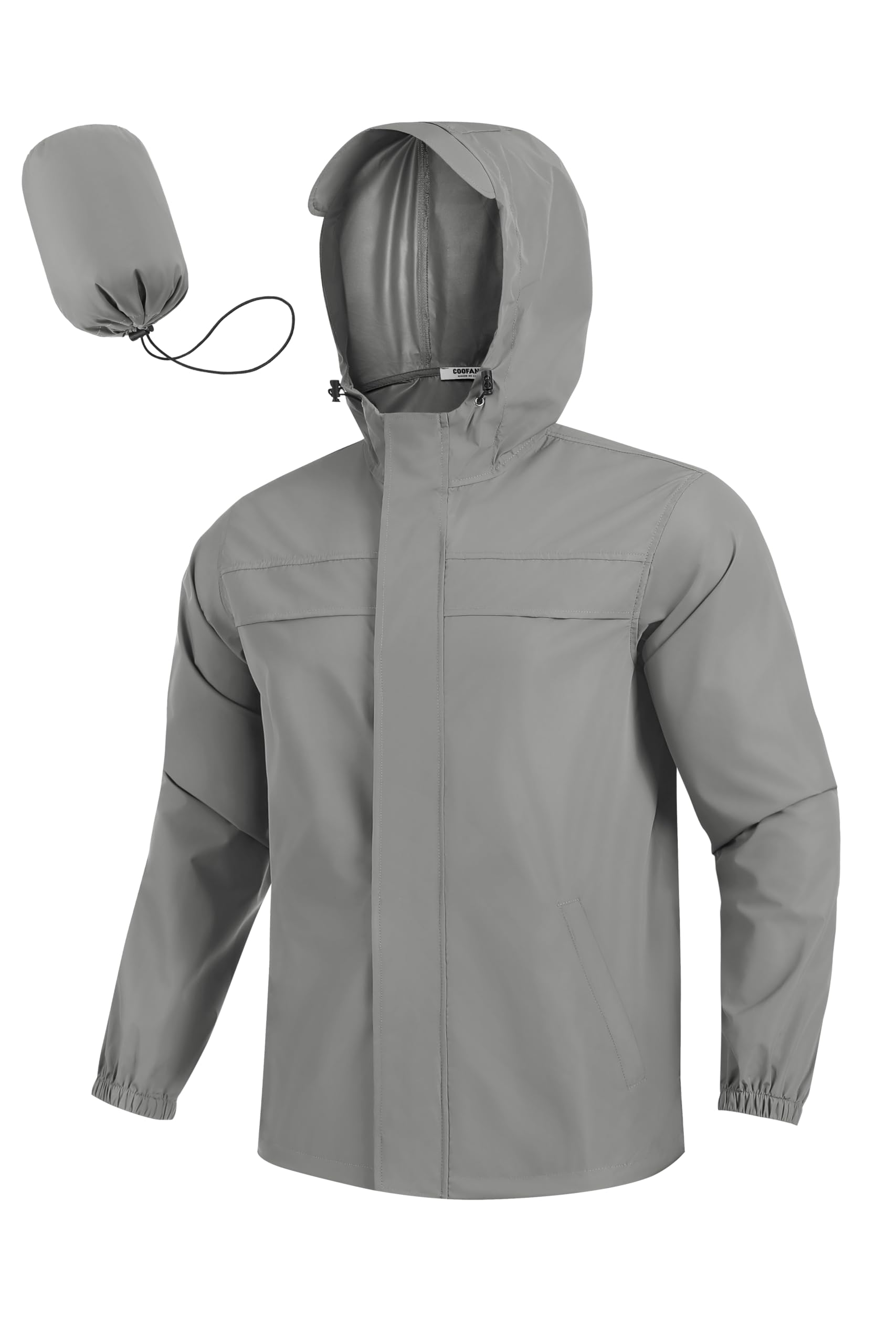 COOFANDY Men's Rain Jacket Waterproof Lightweight Windbreaker Packable Hooded Raincoat for Hiking, Cycling, Golf &amp; Travel