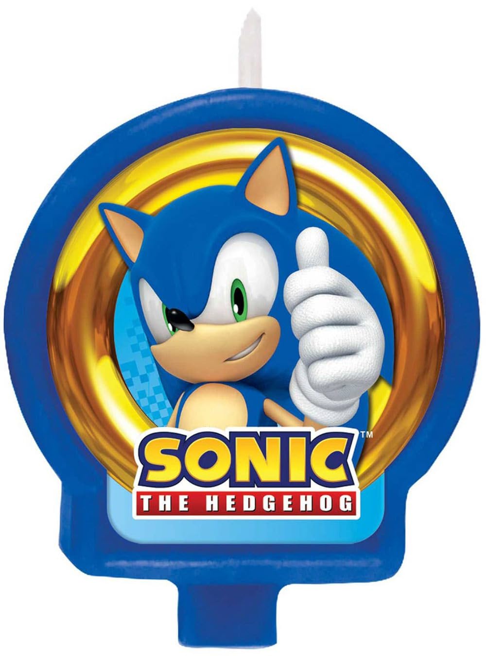 Multicolor Sonic The Hedgehog Birthday Candle - 2.6" x 2.4", 1 Piece - Perfect Celebration Cake Topper